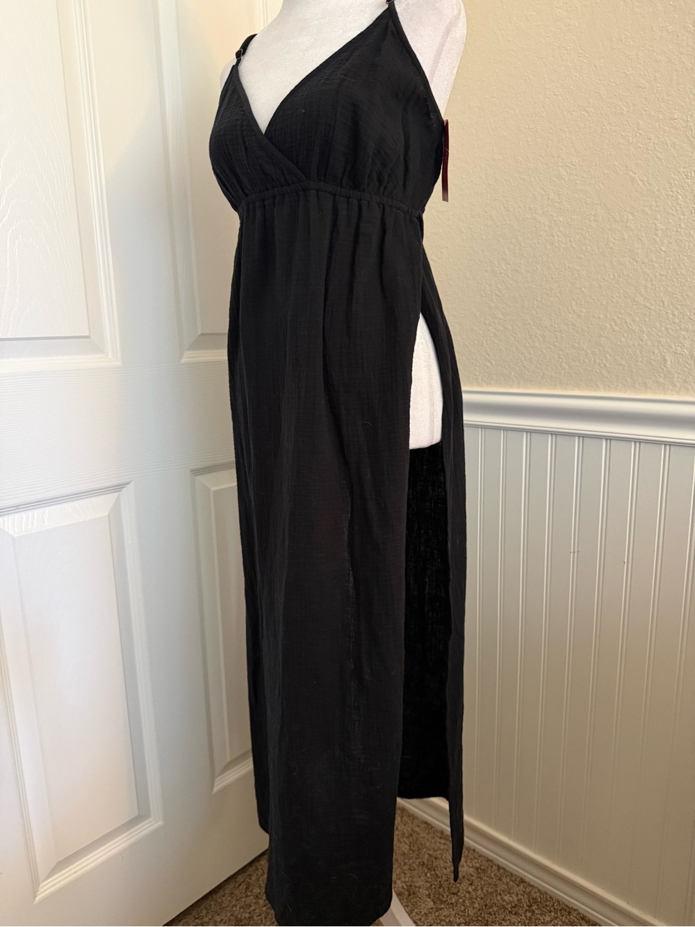 Xhilaration Black Maxi Cover Up with High Side Slit